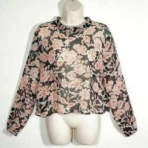 ASTR Floral Chiffon Top Blouse 3992E1M